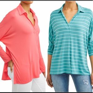 Bundle of 2 V-Neck Polar Popover Top